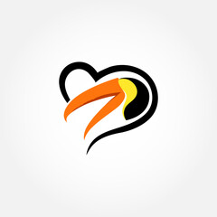 Logo Illustration Mascot Of Toucan With Illustration Of Basket Ball