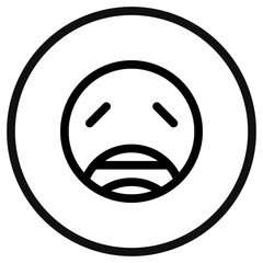 Editable weary, tired face vector icon. Part of a big icon set family. Perfect for web and app interfaces, presentations, infographics, etc
