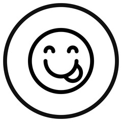 Editable yummy, hungry, tongue-out face vector icon. Part of a big icon set family. Perfect for web and app interfaces, presentations, infographics, etc
