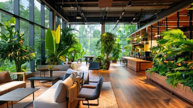 At the forefront of sustainable architecture, an energy-efficient office building showcases the seamless integration of green technologies and design