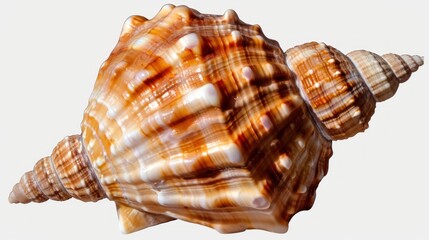 Obraz premium Orange round button seashell isolated on transparent background