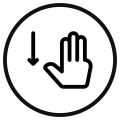 Editable three fingers swipe down vector icon. Part of a big icon set family. Perfect for web and app interfaces, presentations, infographics, etc