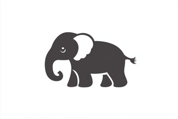 Obraz premium A Vector stylized logo of baby elephant , isolated on white background