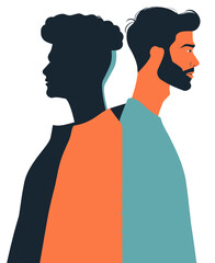 Abstract Man Art. Flat Vector Illustration