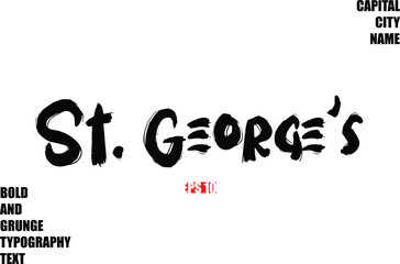 St. Peter Port. Of City Name Modern Bold Rough Grunge Text Typography
