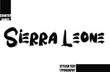 Sierra Leone Bold Text Typography Text Country Name
