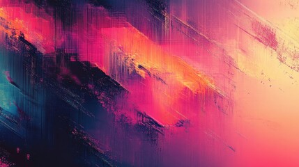 digital design concept featuring glitch art background with bright colors and distorted geometric shapes