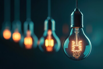 Hand-holding lightbulb with brain on bokeh background for creative and smart thinking idea concept. Beautiful simple AI generated image