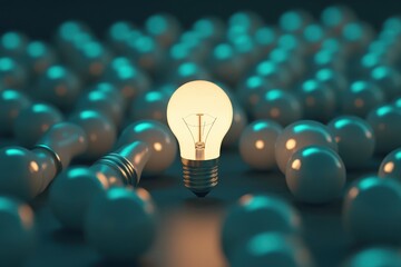 Close-up of hands holding a glowing light bulb with network lines, symbolizing innovation and creativity.. Beautiful simple AI generated image