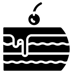 cake glyph vector icon