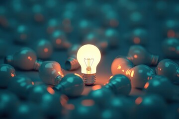 A close-up of a human hand holding a light bulb with a glowing brain inside, representing creativity and innovation. Beautiful simple AI generated image