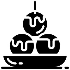 meatball glyph vector icon