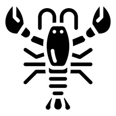 lobster glyph vector icon