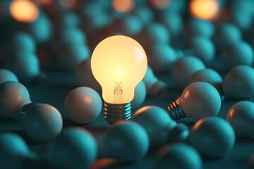 Close-up of hands holding a glowing light bulb with network lines, symbolizing innovation and creativity.. Beautiful simple AI generated image