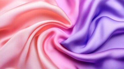 Obraz premium The texture features smooth and flowing silk fabric in vibrant shades of purple and pink, creating an elegant look perfect for design