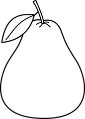 Pomelo fruit outline vector.