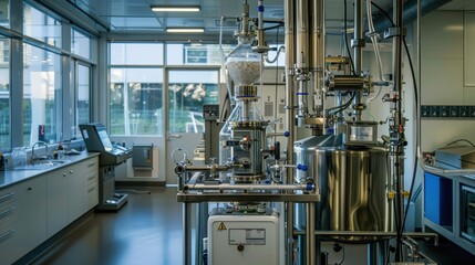 Fototapeta premium A state-of-the-art facility that displays how biochemical processes are used to produce biodegradable materials.