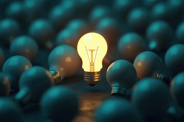 Idea and education concept, Light bulb with hand-drawn. Beautiful simple AI generated image