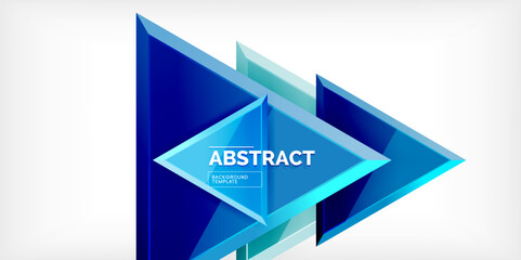 Abstract background - colorful triangles with 3d effect. Vector Illustration For Wallpaper, Banner, Background, Card, Book Illustration, landing page