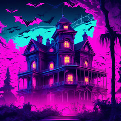 Obraz premium halloween hunted house