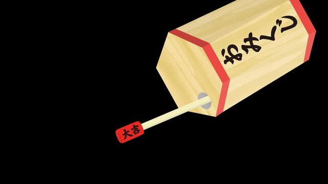 おみくじのイラストで大吉が出てくるモーションアニメーション動画背景素材
