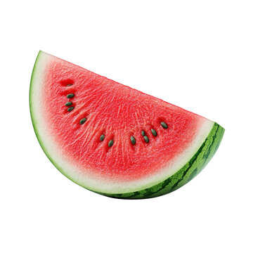 Fresh watermelon slice on a black background, vibrant fruit image