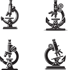 Microscope  silhouette of clean vector Anchor isolated on white background

