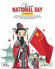 China National Day social media post banner template Celebration Design