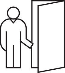 People Opening Door Icon
