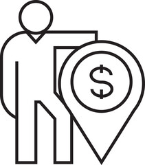 People with Dollar Marker Pin Icon
