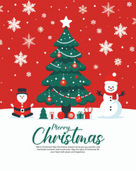 Merry Christmas social media post banner template