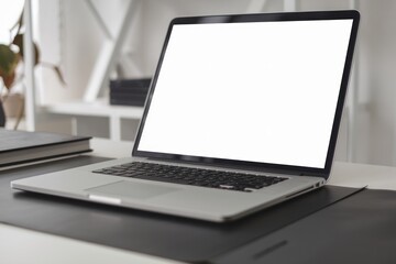 Fototapeta premium Blank Laptop Screen mockup on Office Desk