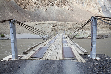 Landscape along the Bartang River in the Gorno-Badakhshan region in Tajikistan