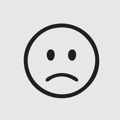 sad face emotion vector, sad face drawing