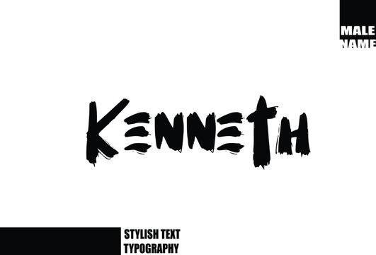 Kenneth Baby Boy Name In Bold Grunge And Rough Typography Brush Text