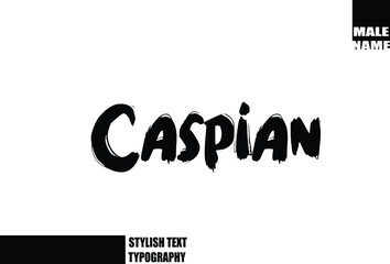 Bold Grunge And Rough Brush Text Typography Of Baby Boy Name Caspian