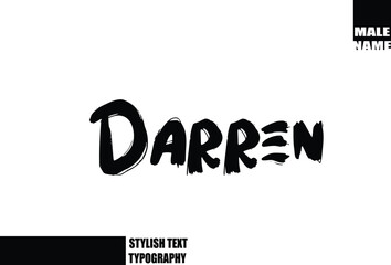 Bold Grunge And Rough Brush Text Typography Of Baby Boy Name Darren