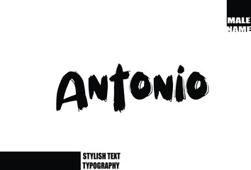 Baby Boy Name In Bold Grunge And Rough Typography Brush Text Antonio.