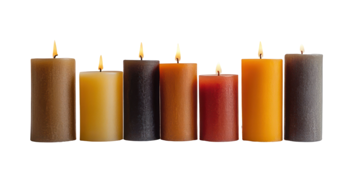 Candles with Different Colored Wax
