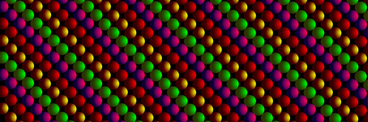 Vibrant 3D Gradient Spheres Pattern with Multicolor Abstract Background