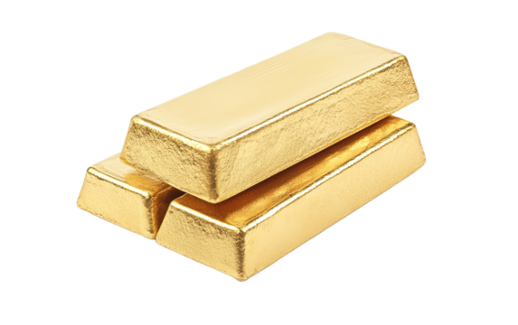Gold bars stacks on transparent background, png - Powered by Adobe