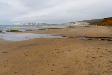 Dismal summer morning on Compton Bay, Isle of Wight.