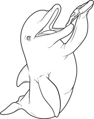 Dolphin Pizza Animal Vector Graphic Art Illustration