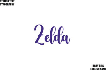 Zelda Baby Girl Name Stylish Cursive Text Typography