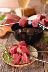 Fondue Bourguignonne with Beef, Oil, and Wine – Gourmet Dining Experience