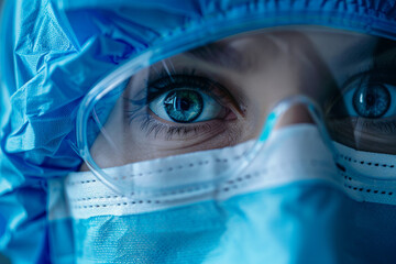 Covid global sefety campaign, Generative AI photo of people in protective facial mask quarantine pandemia