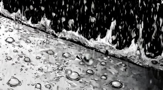 rain falling on the ground in a manga anime style