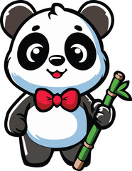 panda mascot logo, panda icon, panda vector, 