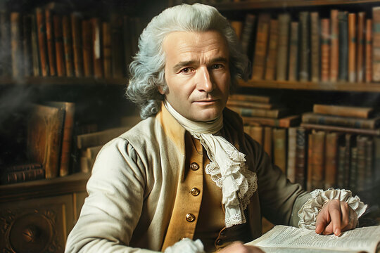 Rousseau, Jean-Jacques French-Swiss philosopher, writer and thinker of the Enlightenment. A man in a wig and suit.
