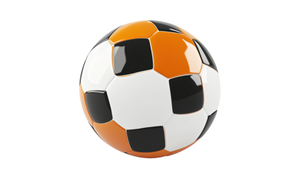 Football 3d render icon on transparent background, png	